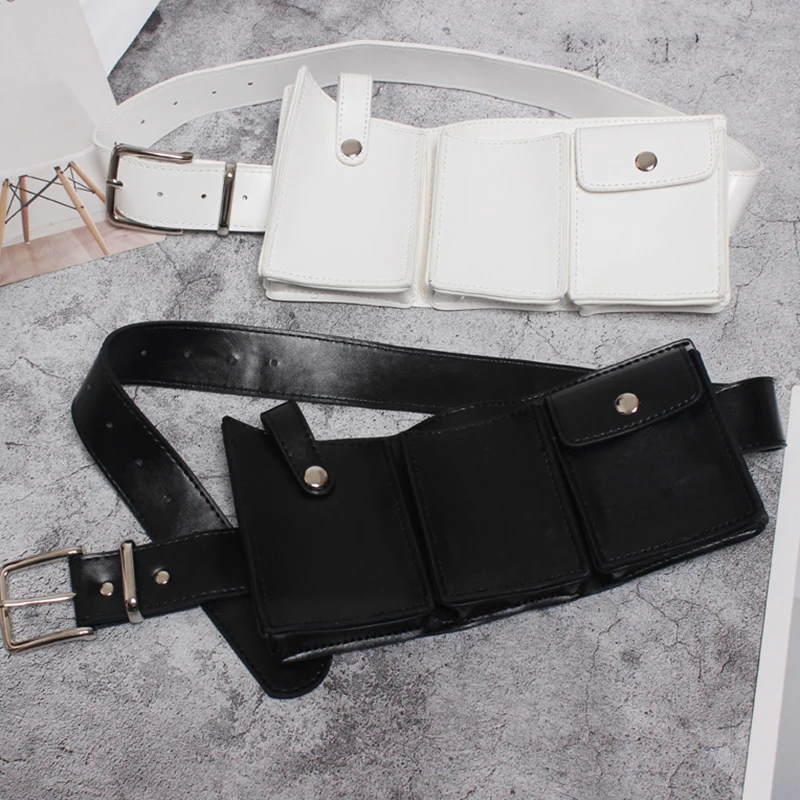 Женская Асимметричная мини-сумка WKOUD EAM черная из искусственной кожи с разрезом