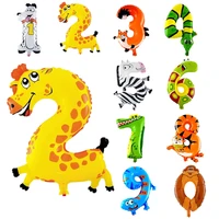 jungle animal theme balloons baby girl birthday party 0123456789 number balloon christening party figure balloon supply