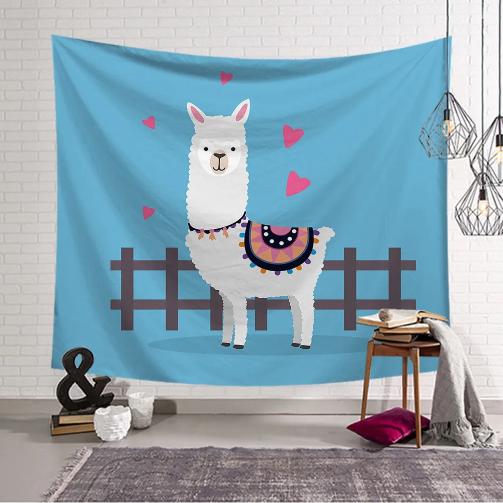 1 шт. 60x50 дюймов/80x60 дюймов напечатанный прекрасный Альпака настенный гобелен для