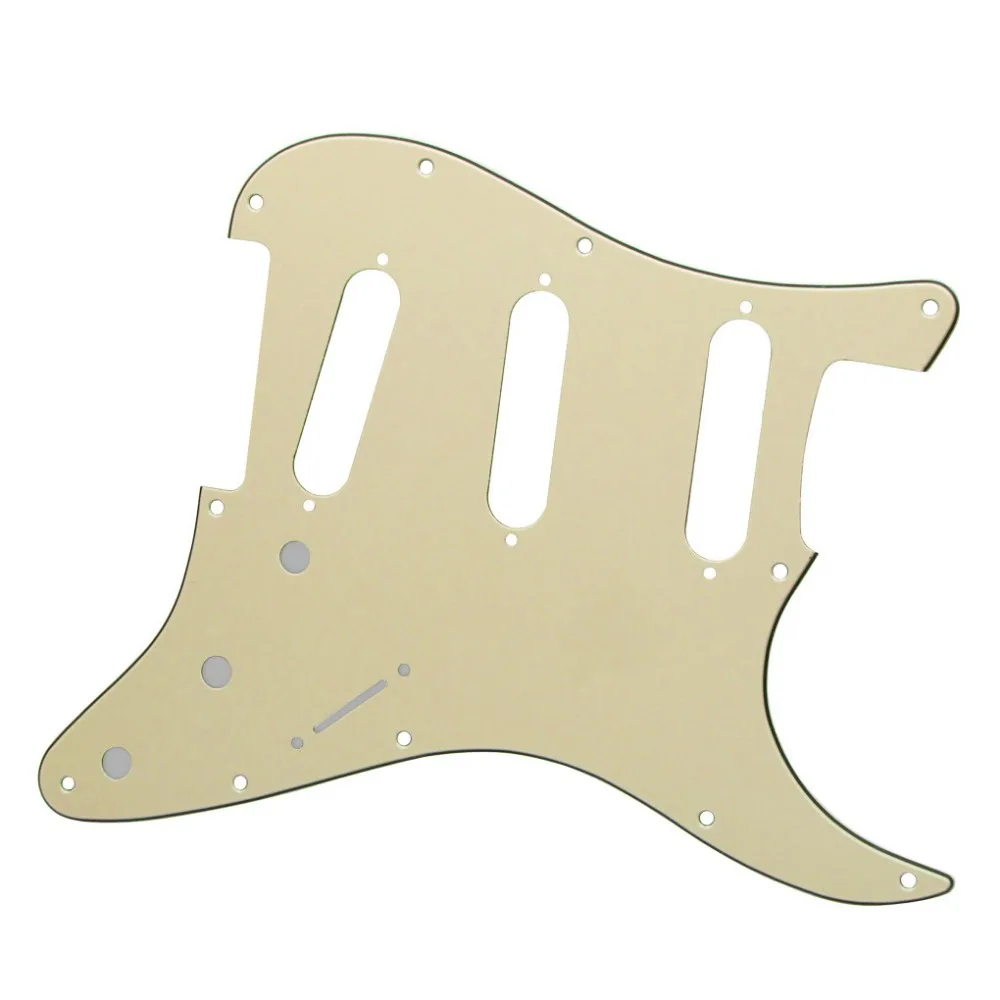 Новый 3Ply крем 11 Отверстие Strat SSS электрогитара Защита от царапин пластина для