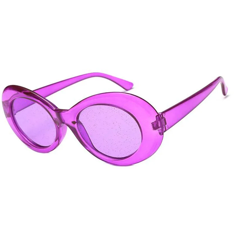 purple frame purple Модные, крутые, уникальные, ослепительные линзы, Овальные, стильные солнцезащитные очки для женщин и мужчин, вечерние, брендовые, Sesign, солнцезащитные очки Oculos De Sol - Цвет линз: purple frame purple
