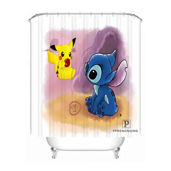 Shower Curtain Пользовательские Лило и Стич Водонепроницаемый душ Шторы Главная Ванна Ванная комната s крючки полиэфирной ткани Multi размеры#180421-Sina-06 - Цвет: Shower Curtain