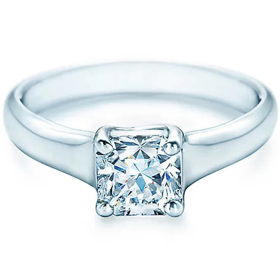 Женское Обручальное кольцо с четырьмя зубцами из чистого 585 золота 1 карат|Кольца|