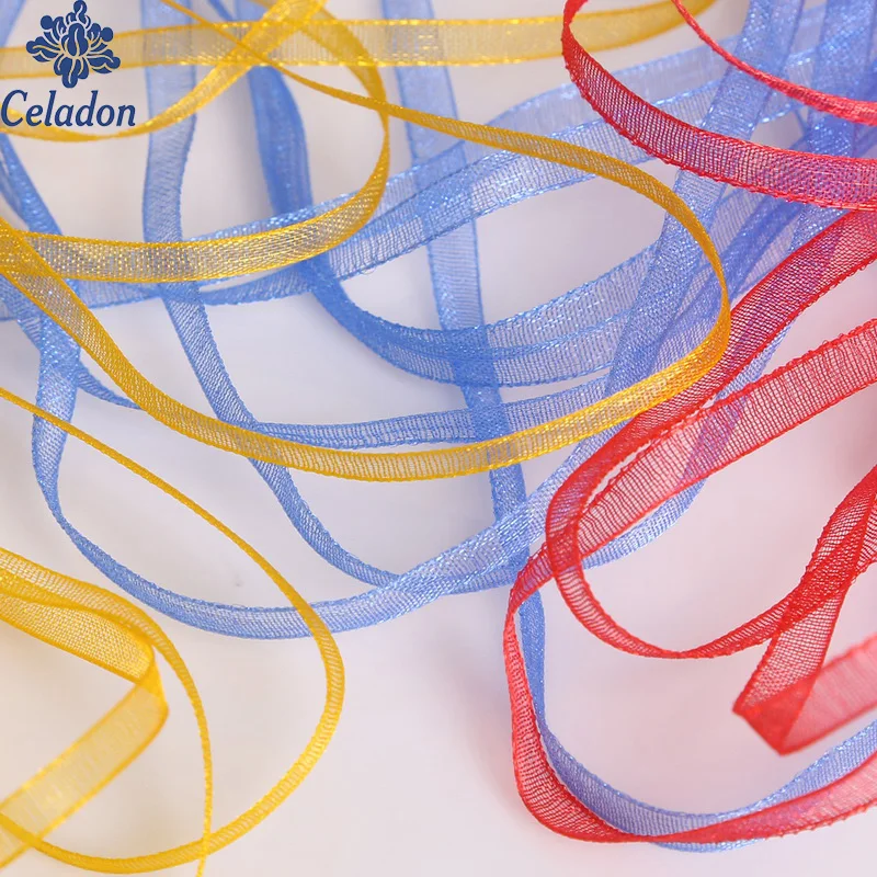 Искусственная ткань для шитья свадебное украшение 3 мм 20 ярдов|organza ribbon|decorative