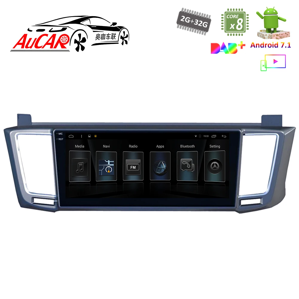 Android 7,1 10,2" Автомобильный мультимедийный для Toyota RAV4 2013-Автомобильный dvd-плеер широкий экран 1024*600 радио с Bluetooth и GPS wifi 4G стерео