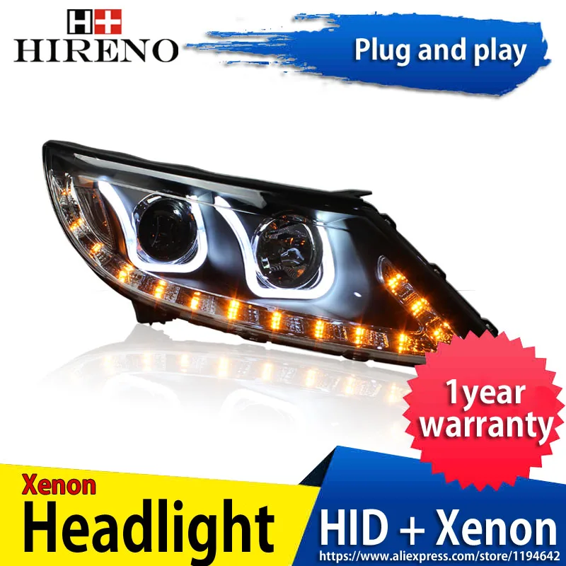2 шт. фары Hireno для KIA Sorento 2010 12|led drl|hid xenondrl led |