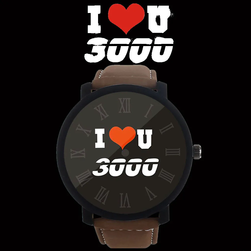 2019 кварцевые часы I LOVE YOU 3000 Smartwatch С из искусственной кожи ремень Группа фитнес