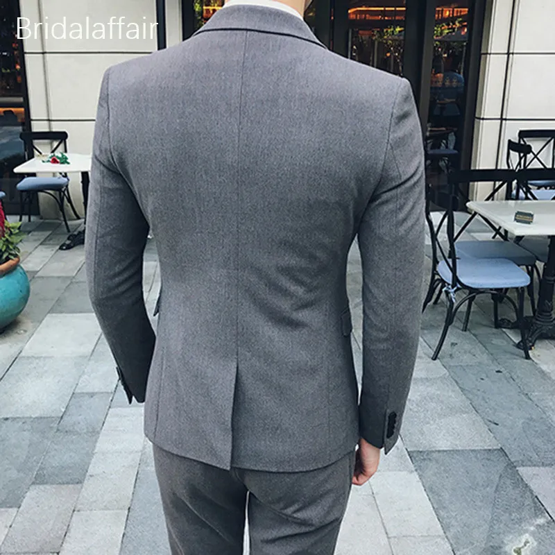 Wonderful Fashion Men Suit Slim Fit 3Pcs Black Tuxedo Groom Wedding Prom Suits Formal Blazer Terno Masculino (Jacket+Pants+Vest) | Мужская