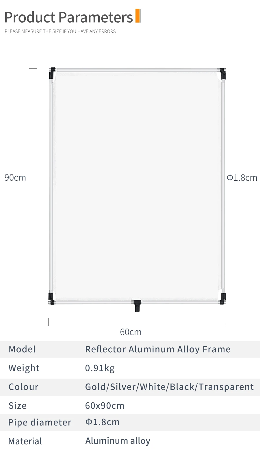 60x90 см алюминиевый AlloySun Scrim Frame большой 5в1 черный серебряный золотой белый диффузор отражатель для профессиональной фотостудии