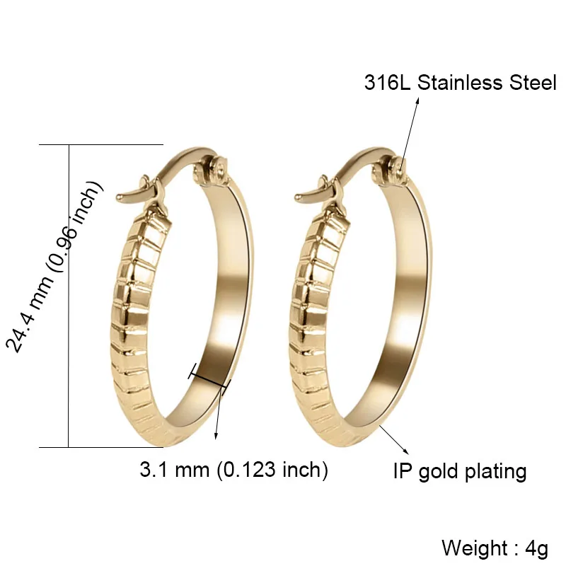 1363 Gold Серебряные/Золотые круглые серьги без никеля, ювелирные изделия из нержавеющей стали для женщин, женские золотые серьги-кольца, свадебные аксессуары - Окраска металла: 1363 Gold