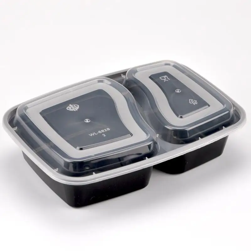 Офис одноразовые еда Prep контейнеры Microwavable 2 отдел еда хранения Ланч коробки LX4728