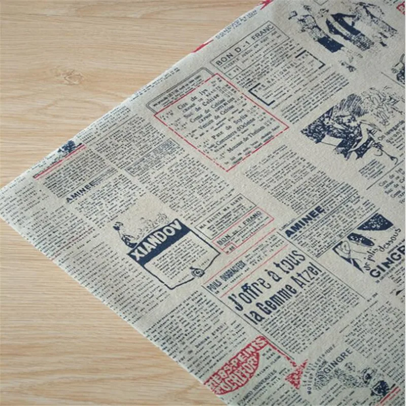 English newspaper printed linen cotton fabric | Дом и сад