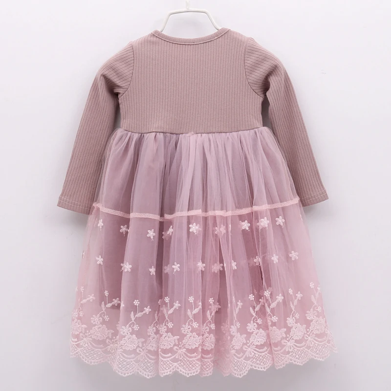 Humor Bear Girls Dress New  Spring Casual Long Sleeves lace Mesh Kids Dresses For Girl Autumn Clothing Princess Party Dress