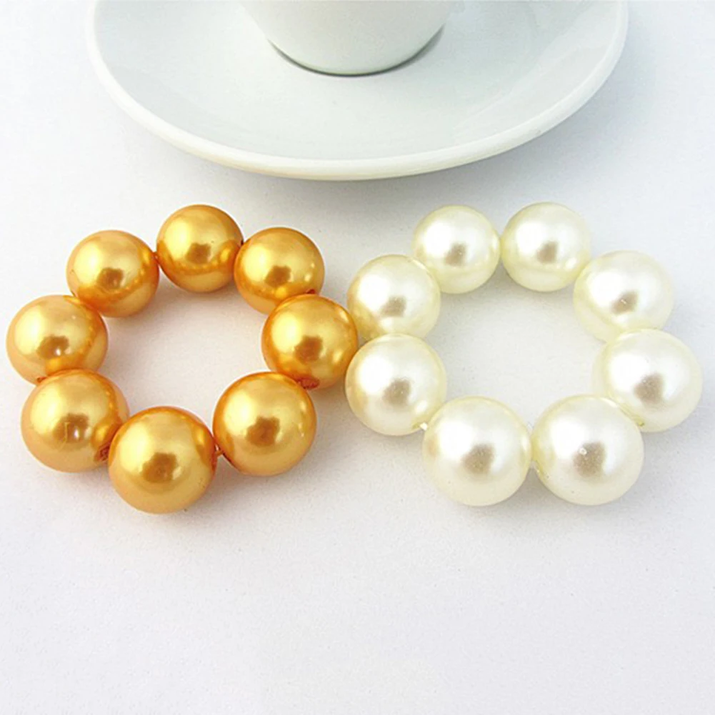 Крупный искусственный жемчуг держатель для волос лента женщин девушек кольцо