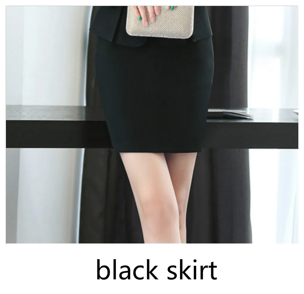 Black Skirt Модные женские роскошные дизайнерские тонкие блейзеры на пуговицах, весенняя куртка, фирменный офисный костюм для девушек, Повседневная Деловая Женская официальная верхняя одежда - Цвет: Black Skirt