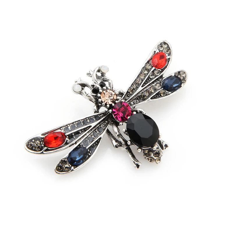 Inokeey черная акриловая разноцветная брошь в виде пчелы со стразами булавки 2019