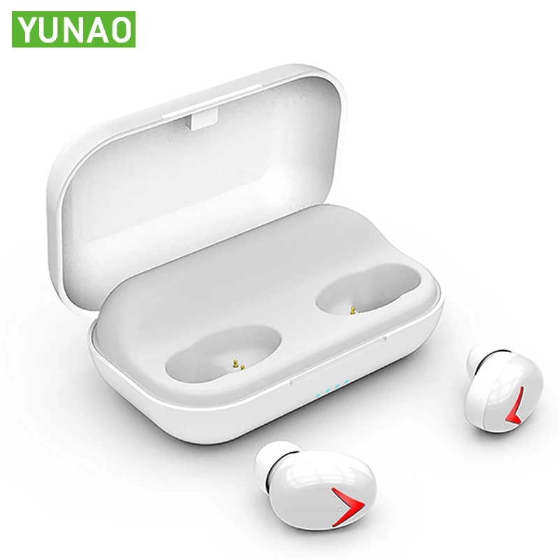 YUNAO TWS беспроводные Bluetooth наушники сенсорные наушники ln-ear беспроводные Bluetooth спортивные наушники зарядная коробка может заряжать ваш телефон
