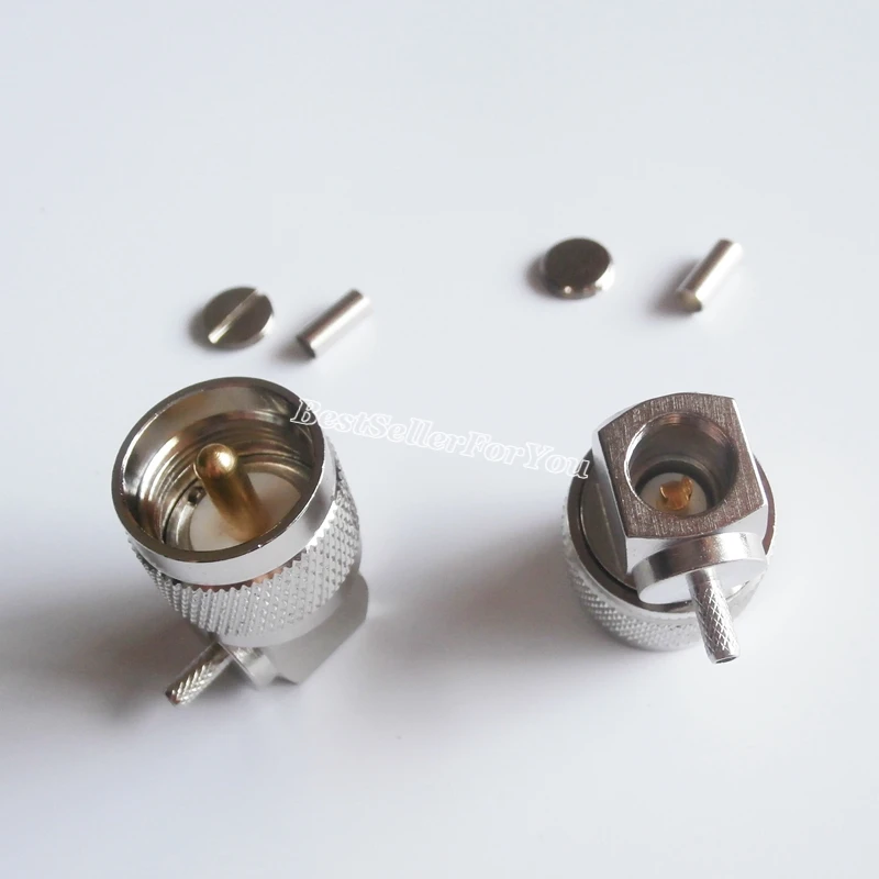 2 шт. штырьковые коннекторы UHF для кабеля RG174 RG316 LMR100 с прямым углом поворота 90