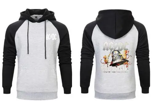 2019 горячие для мужчин AC DC с длинными рукавами капюшоном сплошной цвет Толстовка