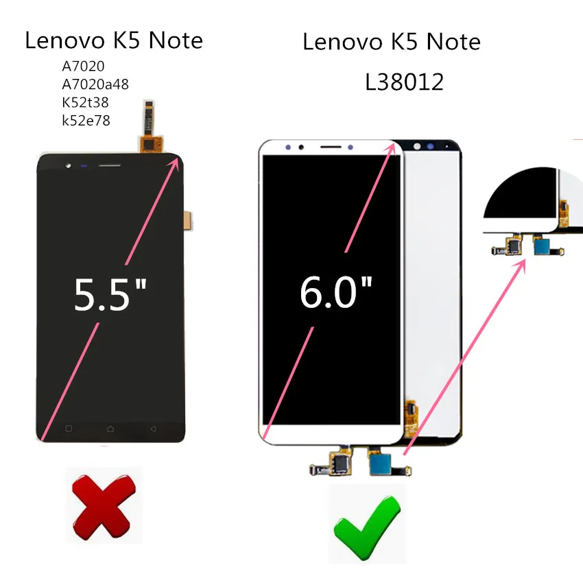 ЖК дисплей и сенсорный экран в сборе для Lenovo K5 NOTE L38012 сменный телефона K5NOTE