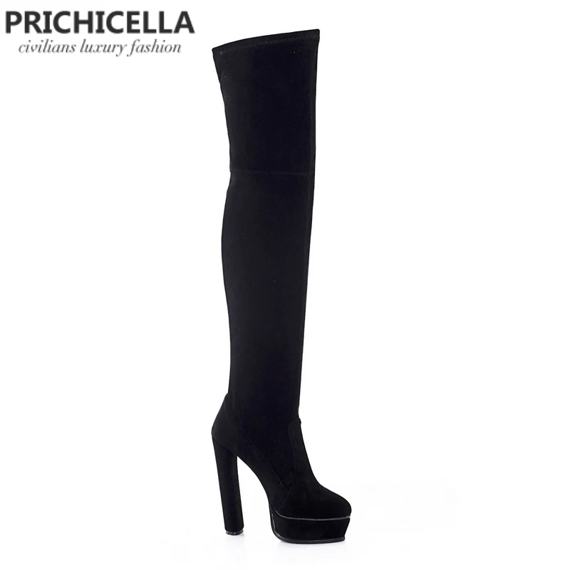 PRICHICELLA/красные сапоги до бедра из натуральной кожи на шнуровке сбоку; пикантные осенне-зимние высокие сапоги на шпильках