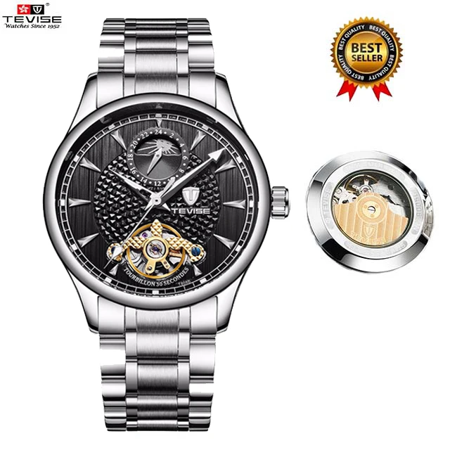 Relogio automatico masculino Лидирующий бренд Tevise Новая автоматическая часы Для мужчин Tourbillon