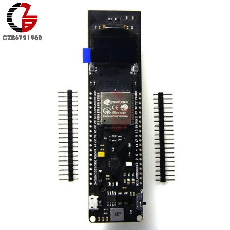 Макетная плата ESP32 с беспроводным Wi Fi и Bluetooth 0 96 дюйма OLED дисплей аккумулятором