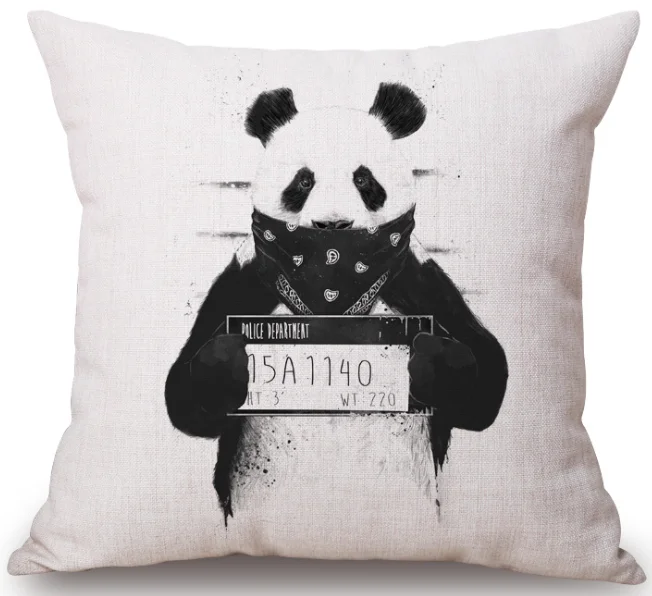 Мультяшные Mr Bear и Panda шеи наволочки для подушек льняные подушки для кровати крышка диванная подушка для дома украшение подарок