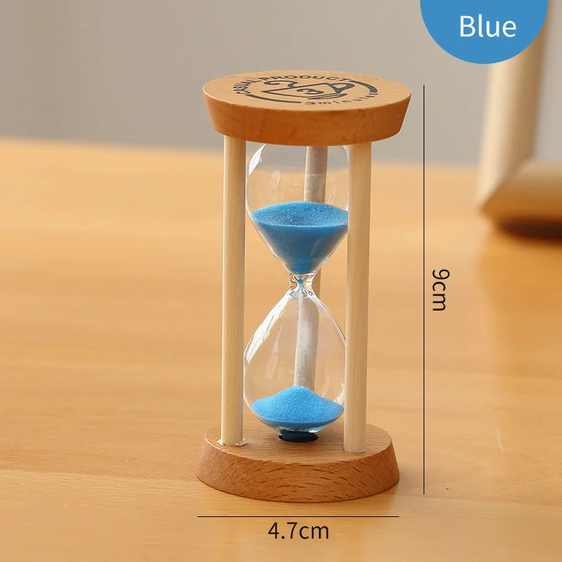 blue1 Аксессуары для украшения дома час Стекло 3 минуты Песочные часы Стекло из красного дерева 5 минутный таймер душ сувениры SL-MZYX - Цвет: blue1