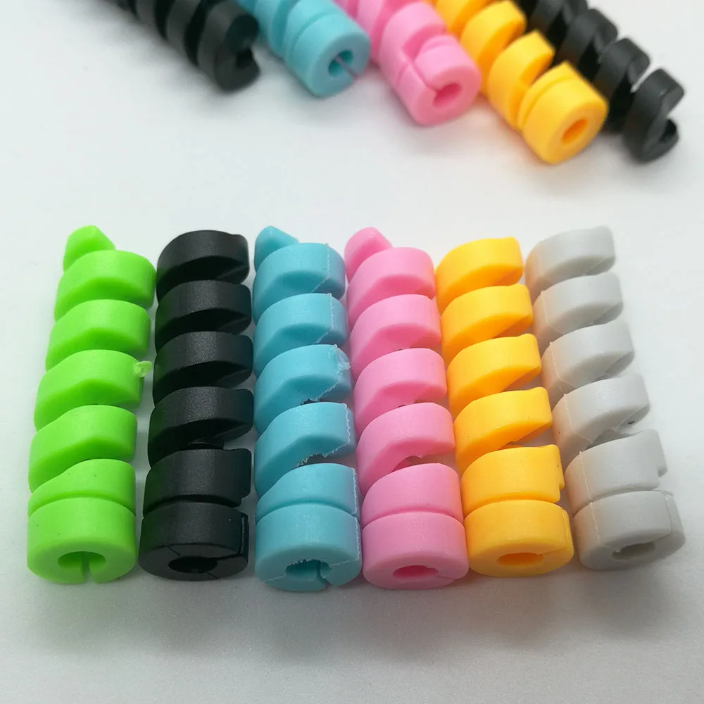 6pcs Color mixing 6 шт. кабель для зарядки Защитная крышка для Apple iPhone USB кабель для зарядного устройства Шнур восхитительный защитный рукав для кабеля для телефонов - Цвет: 6pcs Color mixing