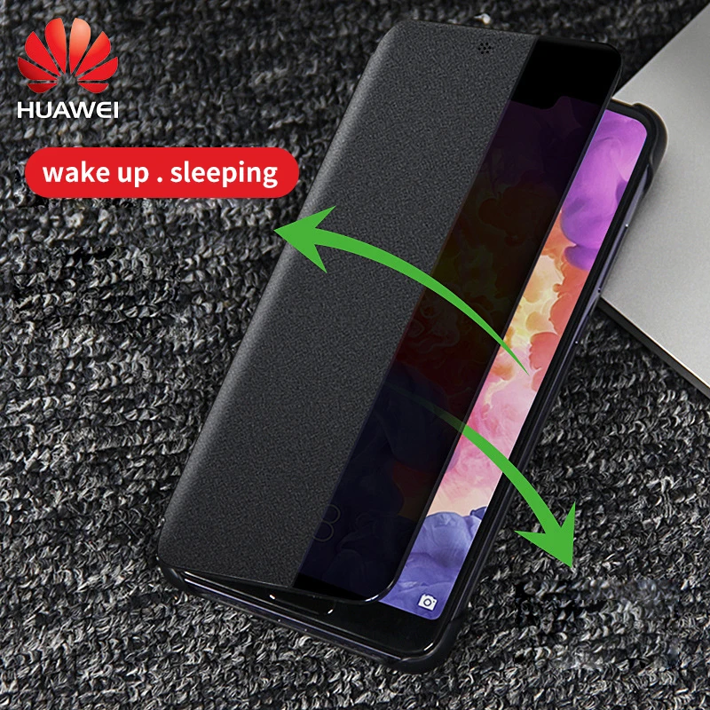 Оригинальный чехол для Huawei P20 Pro силиконовый умный Магнитный Роскошный флип кейс