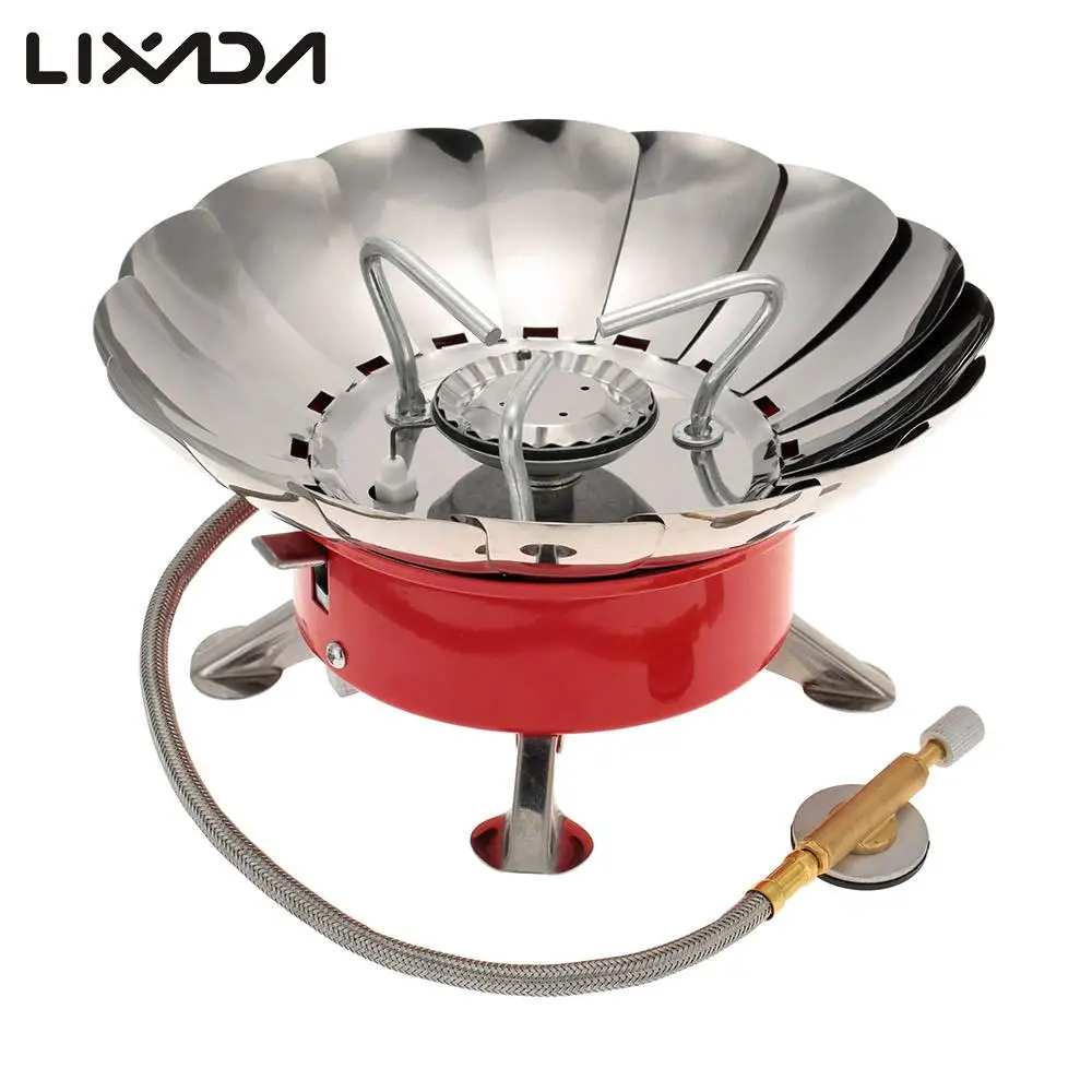 Новая газовая плита для кемпинга с защитой от ветра и альпинизма плоского