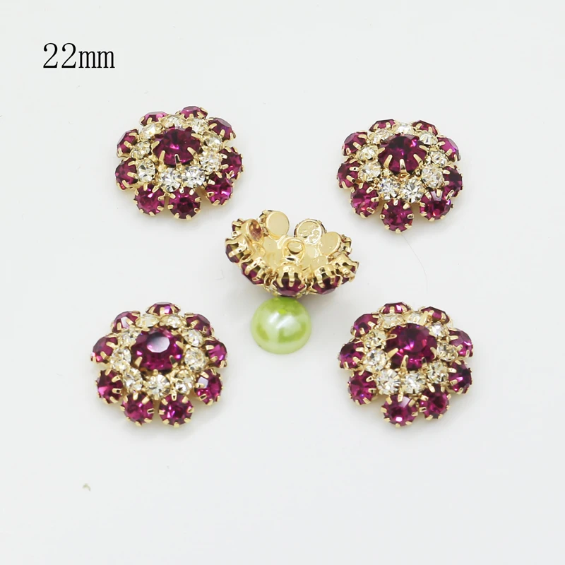 10 шт./lot22MM Металлическая пуговица со стразами Одежда шитье украшения аксессуары