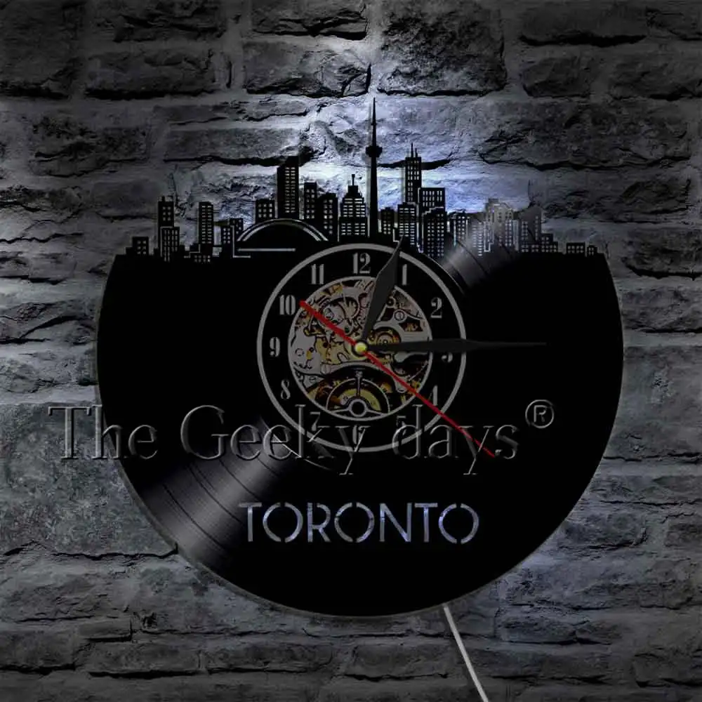 Toronto Skyline настенное искусство домашний декор настенные часы Канада городской