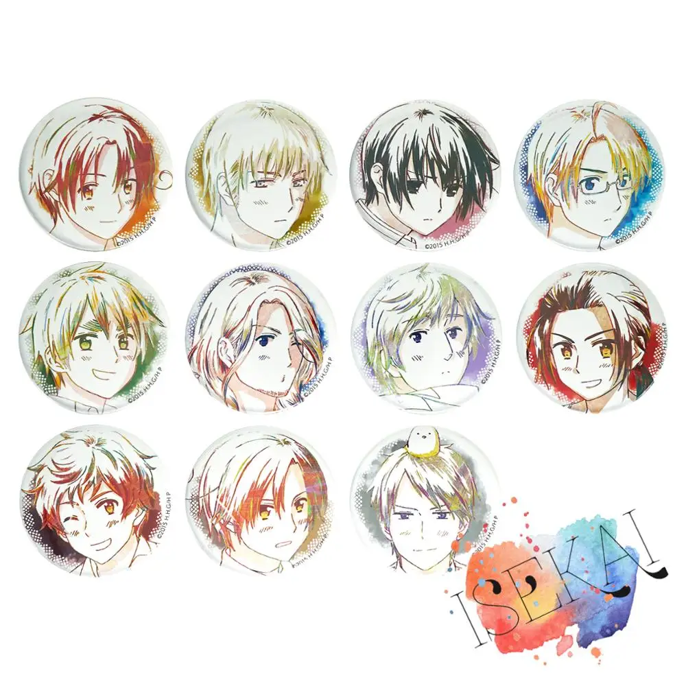 Ось мощность хеталия значок Аниме Арт вер. Италия Франция Россия Романо Пруссия Великобритания США немецкий Япония Китай значок брошь булавки