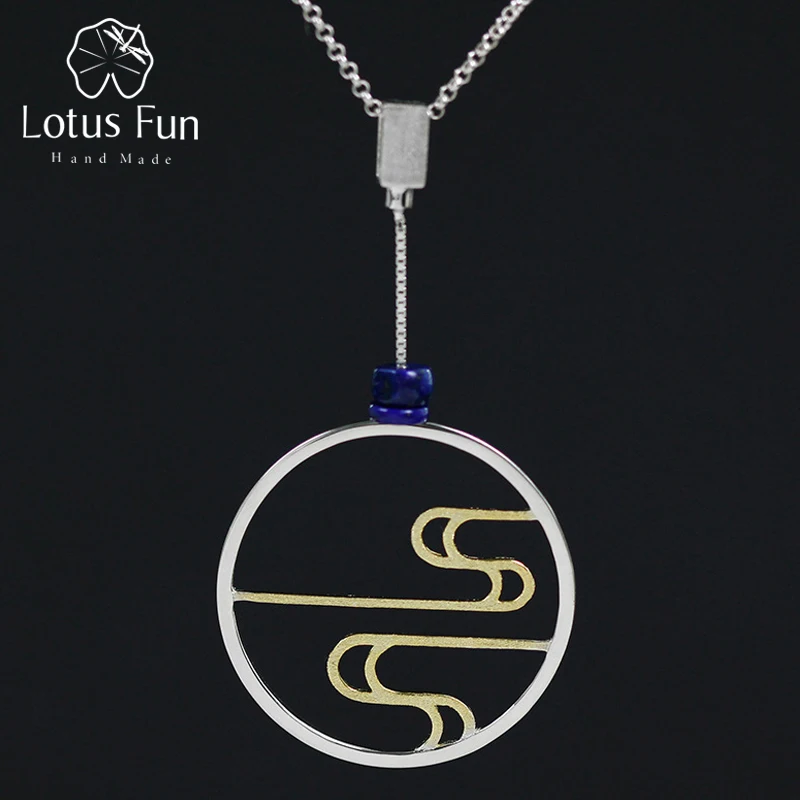 Lotus Fun Настоящее серебро 925 пробы современный китайский стиль ручная работа