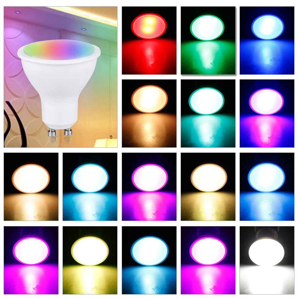 Светодиодная лампа GU10 с регулируемой яркостью 85 265 в RGB лампада RGBW RGBWW 10 Вт