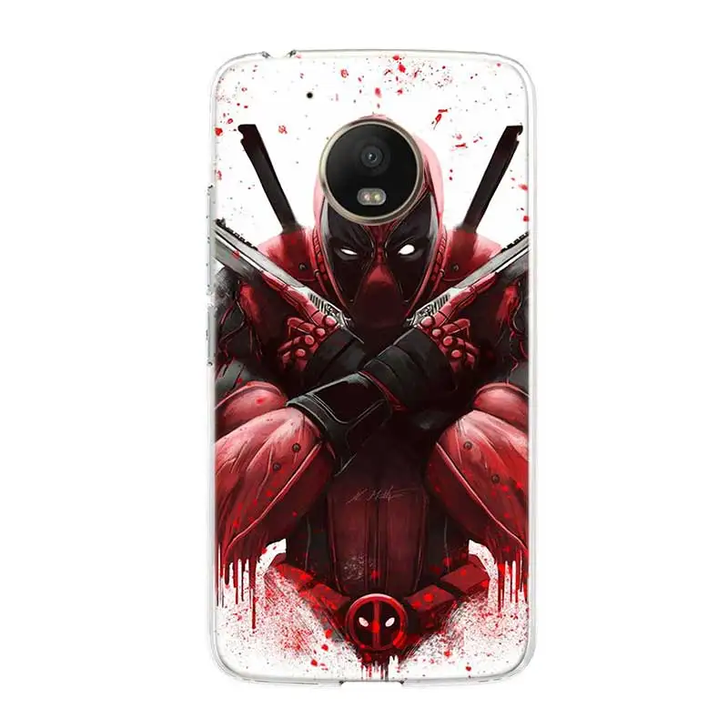 Marvel Hero Deadpool Back case Soft TPU Heart Phone Case For Motorola MOTO G7 G6 G5S G5 E6 E5 E4 Plus power G4 Play Cover |