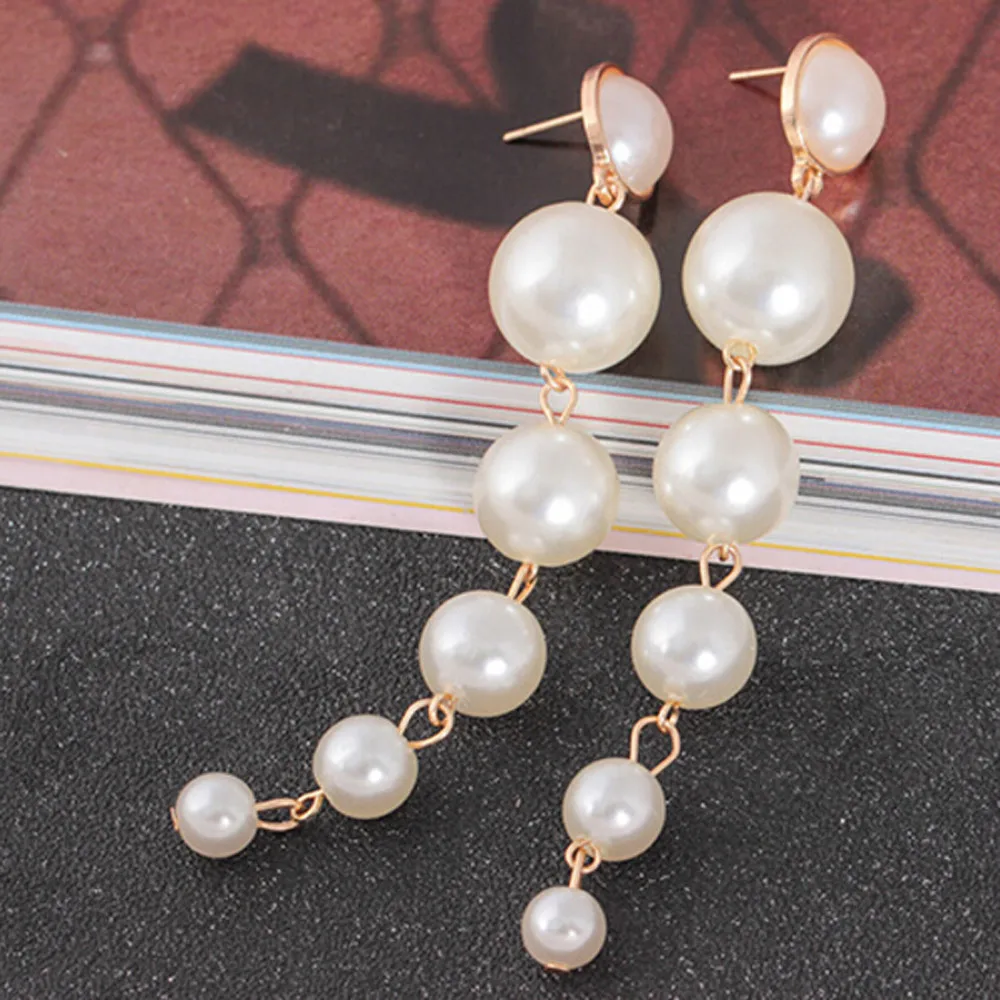 Длинные серьги с жемчугом 1 пара модные кисточками украшения для свадьбы подарки
