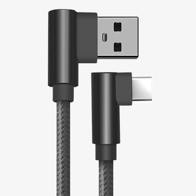 Black - Type-C QC 3,0 двойной локоть мобильный телефон USB кабель для передачи данных Micro usb type C кабель для samsung Galaxy S9 S8 Plus зарядный кабель - Тип штекера: Black - Type-C