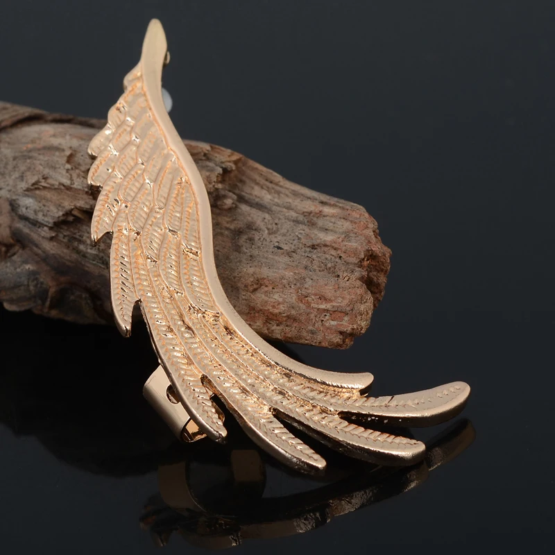 Новинка Лидер продаж 1 шт. золотистые и Серебристые Клипсы клипсы в виде крыльев