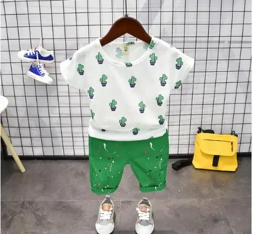 

Summer Children T-shirs + Short Pants Tracksuit 2pcs Set Boys Sport Suit SetsBaby Boys Clothing Set 2-6years