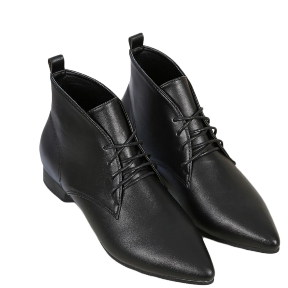 Модные женские ботинки наивысшего качества из искусственной кожи Брендовая