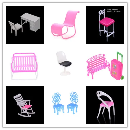 

Dollhouse Computer Chair Rocking Couch Bench Chair Lounge For Livingroom Bedroom Garden Child Furniture Toy Accessories