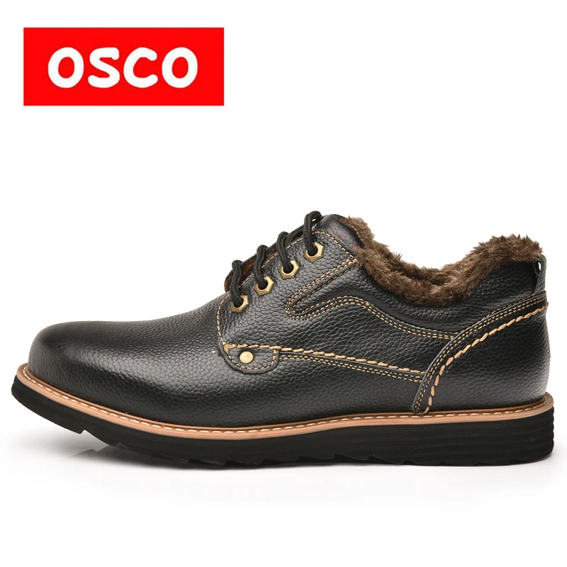 OSCO PUBG Factory Direct WINTER New Men Cow Leather Boots Fashion Casual WARN Ankle Boots#RUC3635 | Обувь