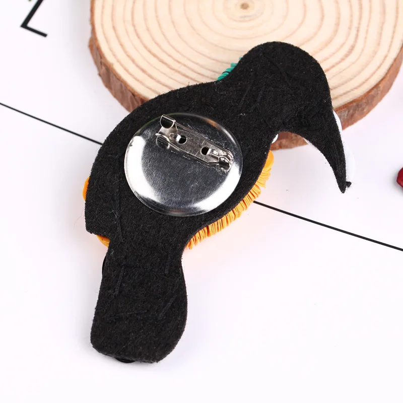 OneckOha блестящая брошь дятел с блестками булавка животное Броши DIY ткань