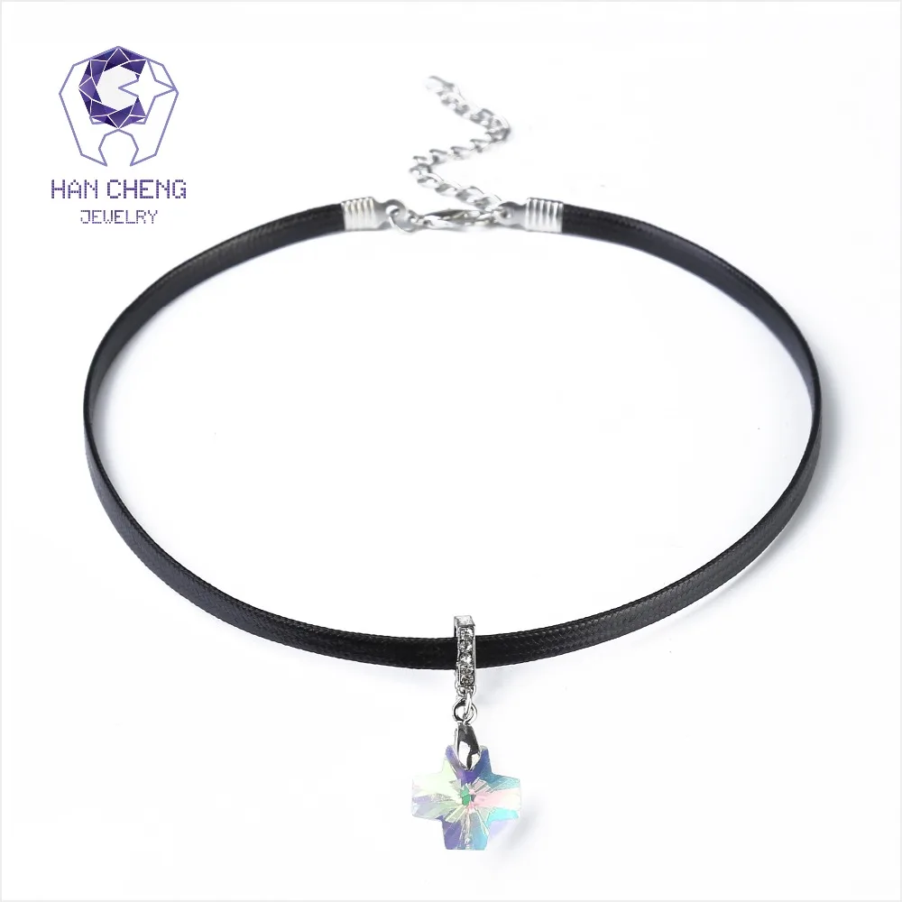 Новинка модное ожерелье HanCheng с подвеской крестом/листьями/круглым разноцветным