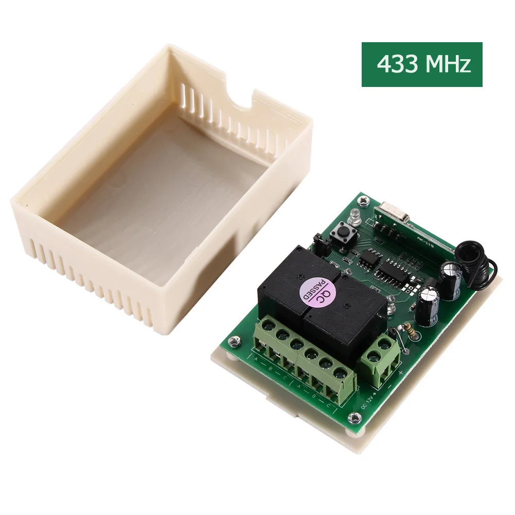 Высокое качество практичная AK-RK02S-12-B DC 12V 2CH 433 МГц Беспроводной дистанционного Управление переключатель для 2262/2260/1527/2240 белый код - Цвет: 433MHz
