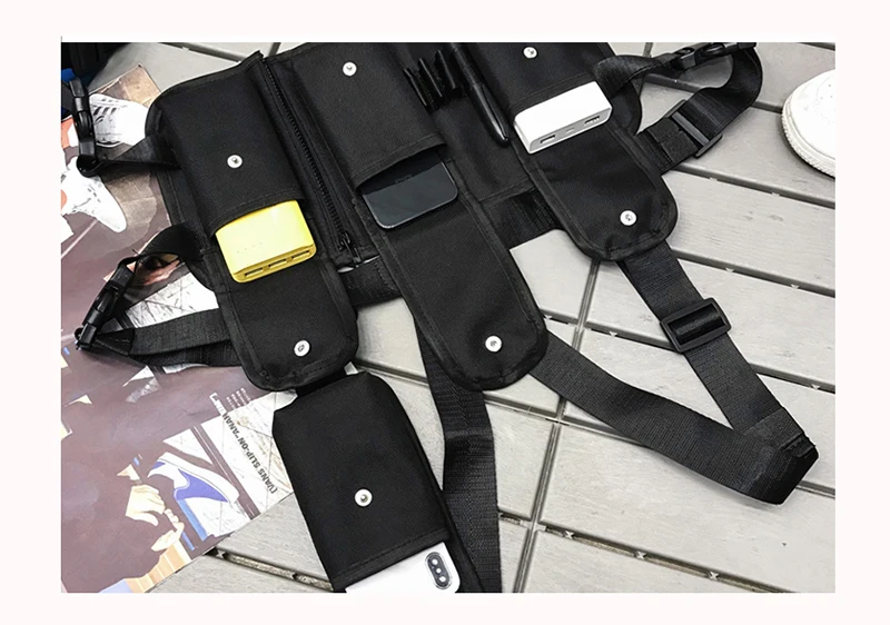 Модная нагрудная сумка для мужчин, поясная сумка ins, уличная, функциональная, тактическая, наплечная сумка, сумки через плечо, мужские холщовые сумки B42