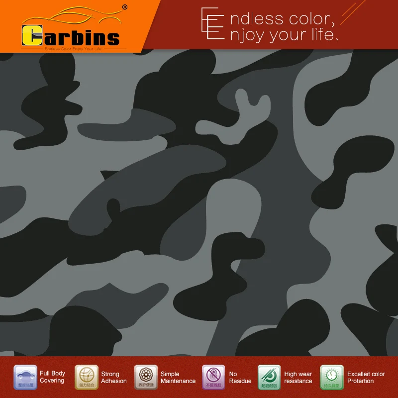 Граффити стикер камуфляж автомобиля обертывание черный/белый/оранжевый/синий